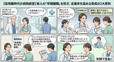 【採用難時代の病院経営】新人の「早期離職」を防ぎ、定着率を高める育成の2つの柱