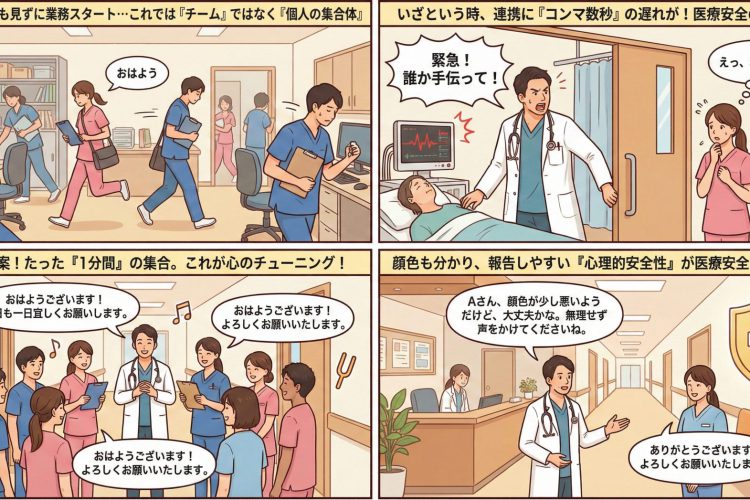 【クリニック経営】長い朝礼は不要！1日1分でチーム力を変える朝礼のすすめ